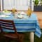 Blue Ocean Stripe Print Outdoor Tablecloth with Zipper, 60" Round